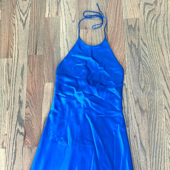 Satin halter tie Handkerchief dress - Picture 1 of 5